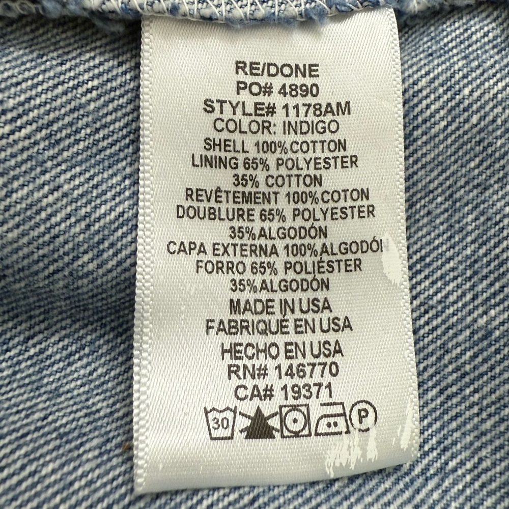 NWT Re/Done X Levi’s Amina Muaddi Patchwork Jean Indigo Size 26 - Picture 16 of 16